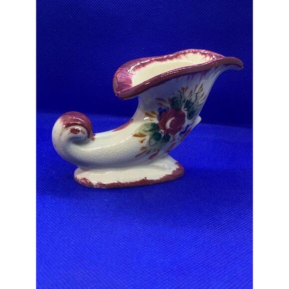 Vintage Small Cornucopia Hand Painted Florart - Picture 4 of 10